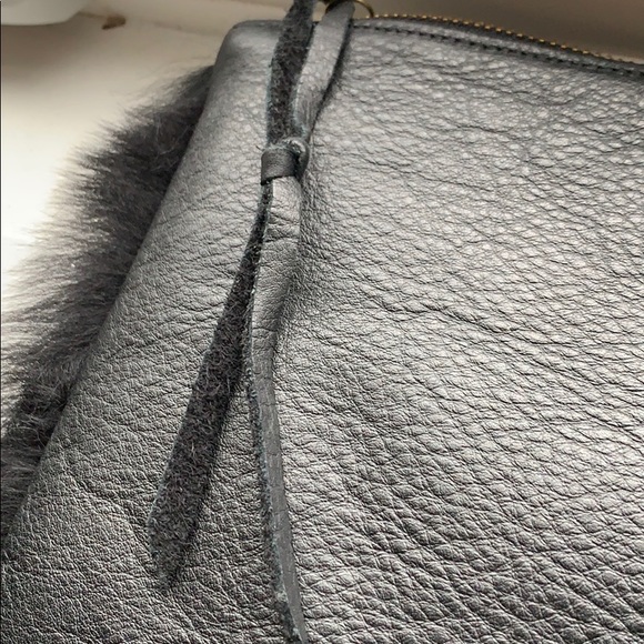 Clutch.  NEW Fur front/ Grainy leather back - Picture 7 of 9